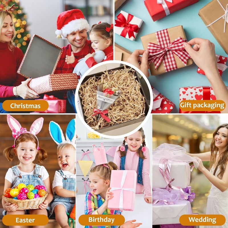 WUINOID Valentines Brown Crinkle Cut Paper Shred Filler for Gift Baskets Box Bags 1/2 LB, Shredded Paper Grass for Bridesmaid Thanksgiving Valentine's Day Mother's Day Easter Christmas Holiday Packaging Wrapping - Image 4